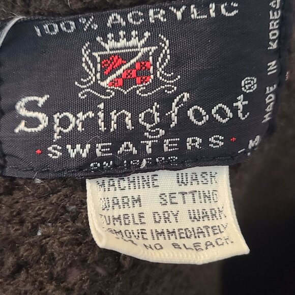 Vintage Springfoot Sweater Knit Acrylic Pullover  Crewneck Brown Men's Size M - Picture 8 of 9